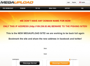 Falsas páginas de Megaupload, la nueva arma de los piratas informáticos